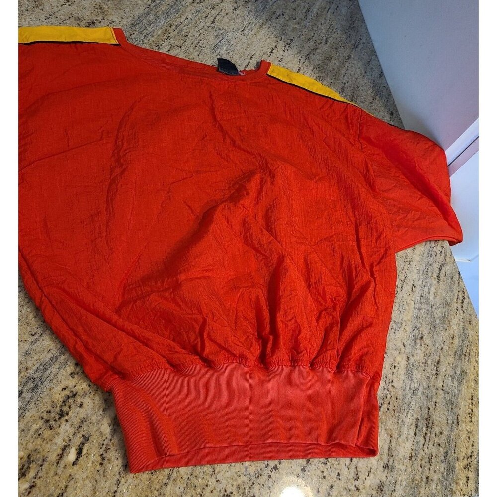 Vintage Lizwear Women Sz M Red Yellow Nylon Sweatshirt Wonder Women Marvel Vibes - Picture 5 of 15